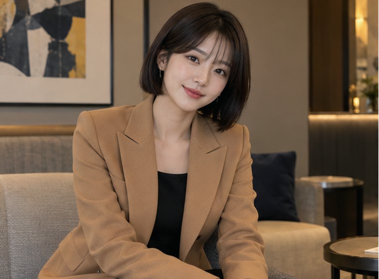 인계동 햇살활력 움직임 관리 안내 카드의 서로 다른 20대 성인 한국 여성 모델
