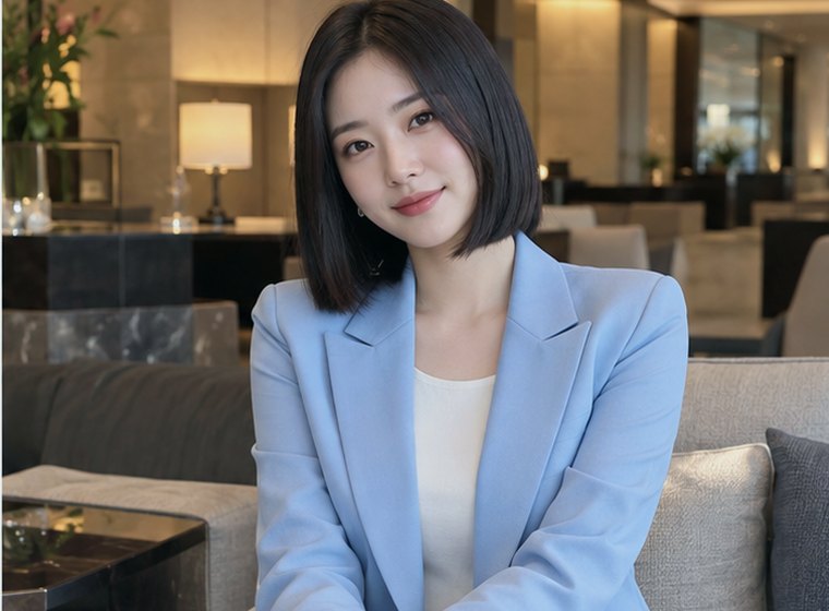 인계동 아침이완 향·오일 관리 안내 카드의 서로 다른 20대 성인 한국 여성 모델