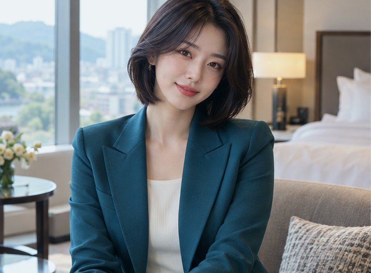 인계동 햇빛웰빙 전신 쉼 관리 안내 카드의 서로 다른 20대 성인 한국 여성 모델