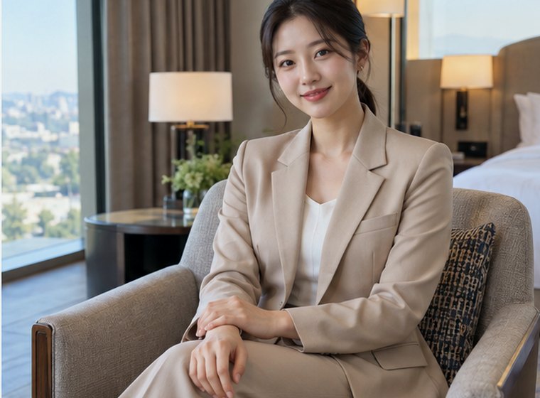 인계동 낮피로회복 균형 관리 안내 카드의 서로 다른 20대 성인 한국 여성 모델