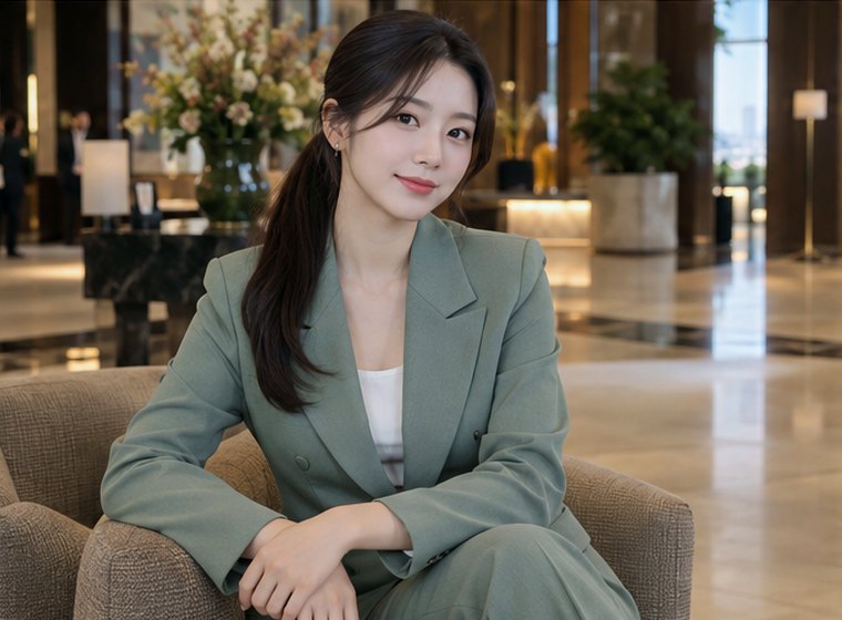 인계동 낮생활건강 회복 관리 안내 카드의 서로 다른 20대 성인 한국 여성 모델